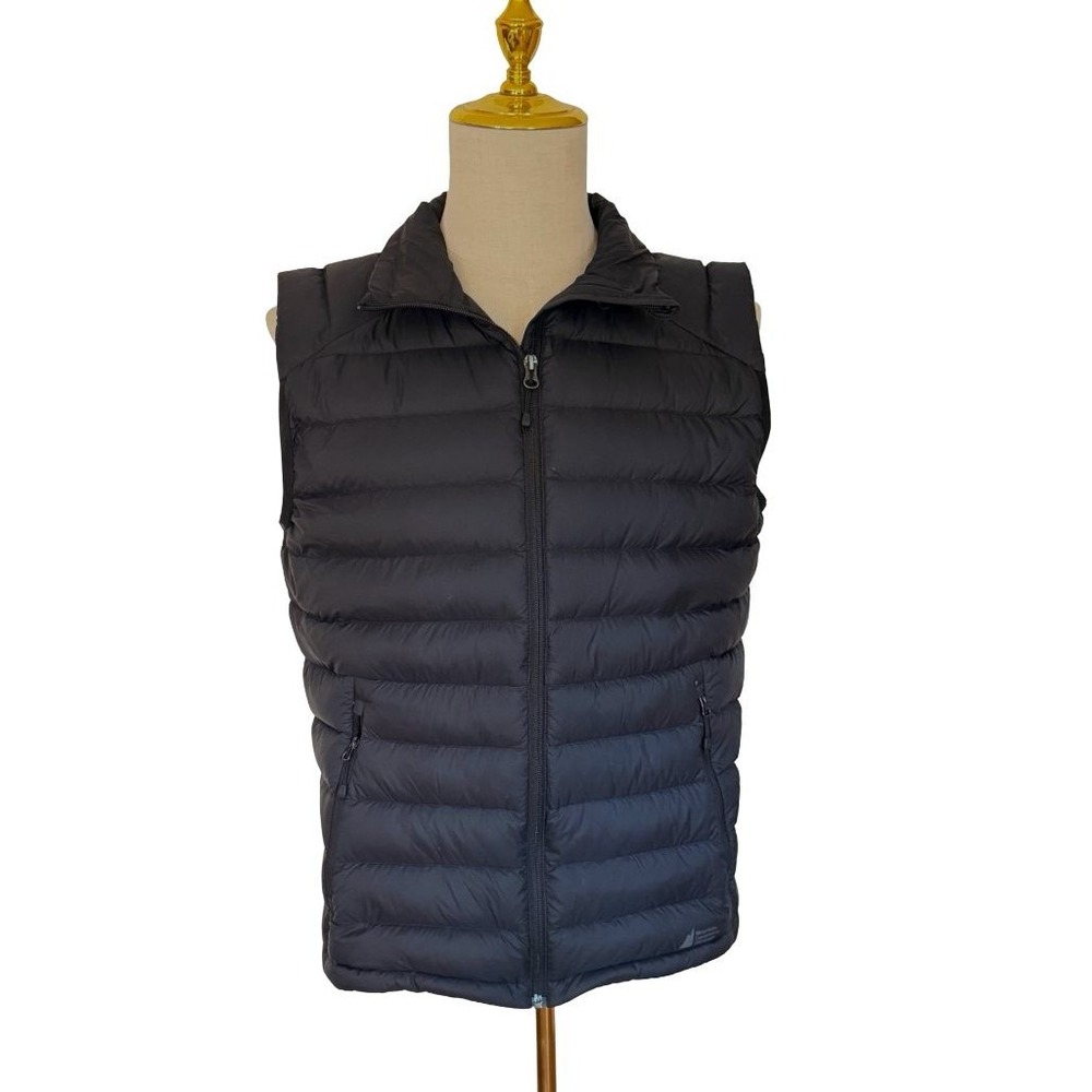 MEC Mountain Equipment Company Mens Black Down Puffer Vest Size M Full Zip Nylon